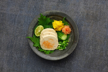 ankimo, steamed monkfish liver, japanese cuisine