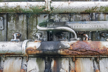 Old rusty engine for background.