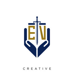 ev logo design vector icon