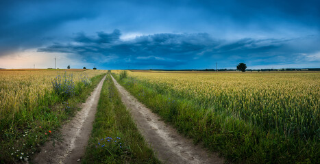 road to the stormy sky