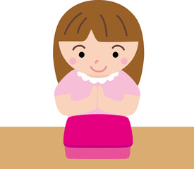お弁当を食べる女の子-挨拶