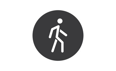 Person walking vector icon. Human figure walk sign.