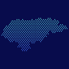Fototapeta premium Honduras Kropkowane Mapa Wektor Okrągły Projekt Gradientu Art