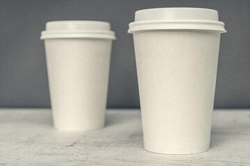Paper cup. Recycling. Eco-friendly disposable tableware. Eco dishes.