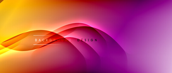 Fluid gradient waves with shadow lines and glowing light effect, modern flowing motion abstract background for cover, placards, poster, banner or flyer