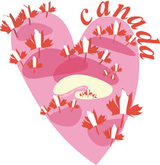 wector illustration happy Canada Day