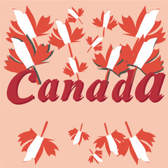 wector illustration happy Canada Day