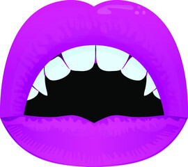 Vampire pink lip vector element