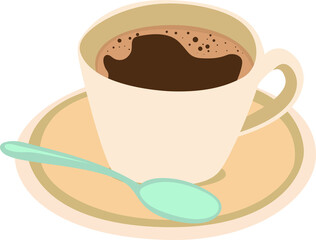 Coffee cup vector flat brown