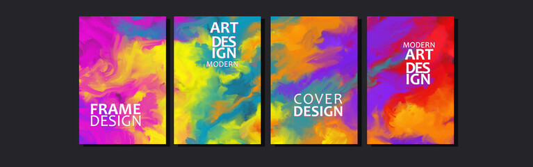 Vector cover for text. Brush strokes oil paint.  Applicable for design cover, presentation, invitation, flyer, annual report, poster and business card, design packagin