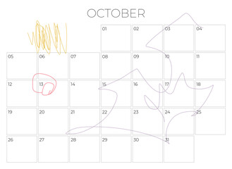Calendar 2020 abstract design template - Minimalism Style