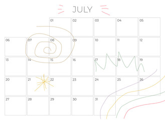 Calendar 2020 abstract design template - Minimalism Style