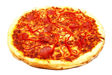 Pizza with red tomatoes, mozzarella cheese from italy