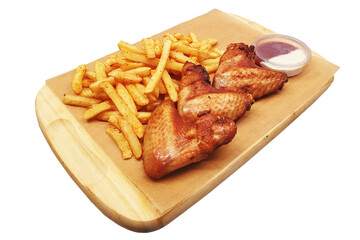 a grilled meat with french fries food