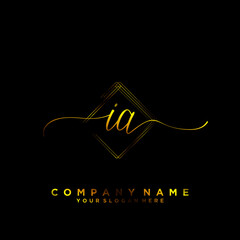 IA Initial handwriting logo vector