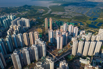 Top view of Hong Kong city