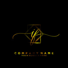 IF Initial handwriting logo vector