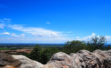 Blue Sky and Clouds with Rock Cliff Landscape , Beautiful  Photo , natural mountain landscape 
