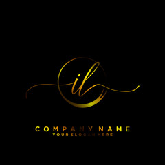 IL Initial handwriting logo vector