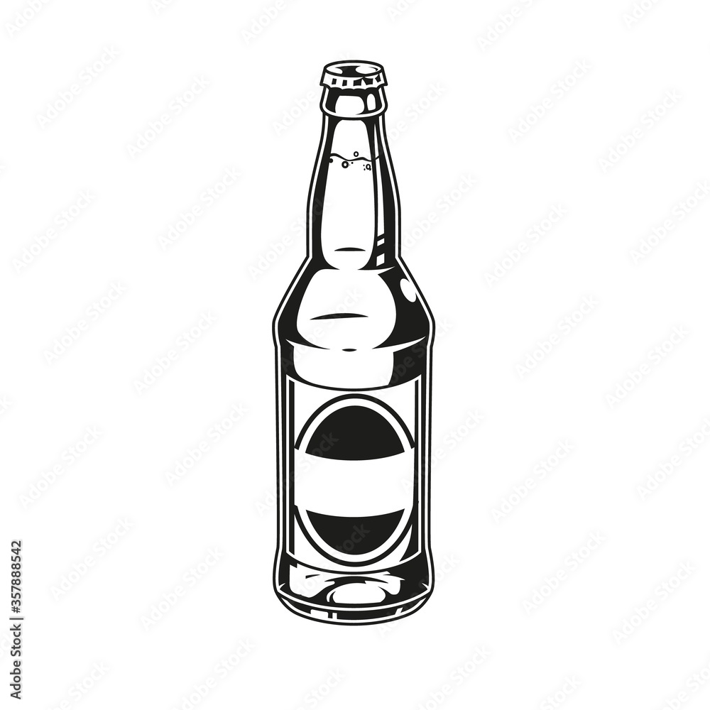 Canvas Prints monochrome concept of beer bottle