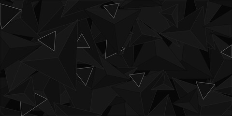 Dark Black Abstract Background With Geometric Shapes