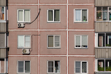 Windows in an old apartment building