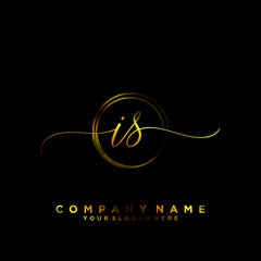 IS Initial handwriting logo vector