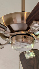 Vertical Standard ceiling fan with built in lights five blade design and metal downrod