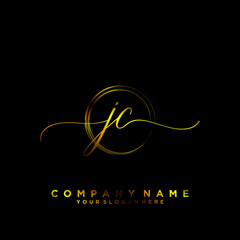 JC Initial handwriting logo vector
