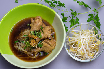 Braised Chicken Noodles Thai food