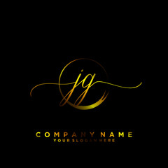 JG Initial handwriting logo vector