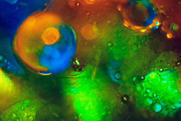 Abstract color full background oily bubbles stylized for oil painting