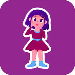 Girl cartoon character expression
