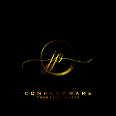 JP Initial handwriting logo vector
