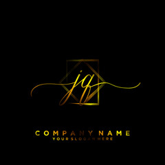 JQ Initial handwriting logo vector