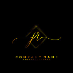 JR Initial handwriting logo vector