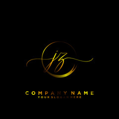 JZ Initial handwriting logo vector