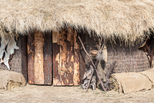 Entrance of the typical cantabrian house. Los Corrales de Buelna, Cantabria (Spain).
