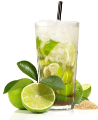 Caipirinha mit braunem Rohrzucker