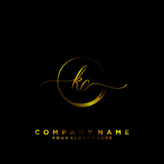 KC Initial handwriting logo vector