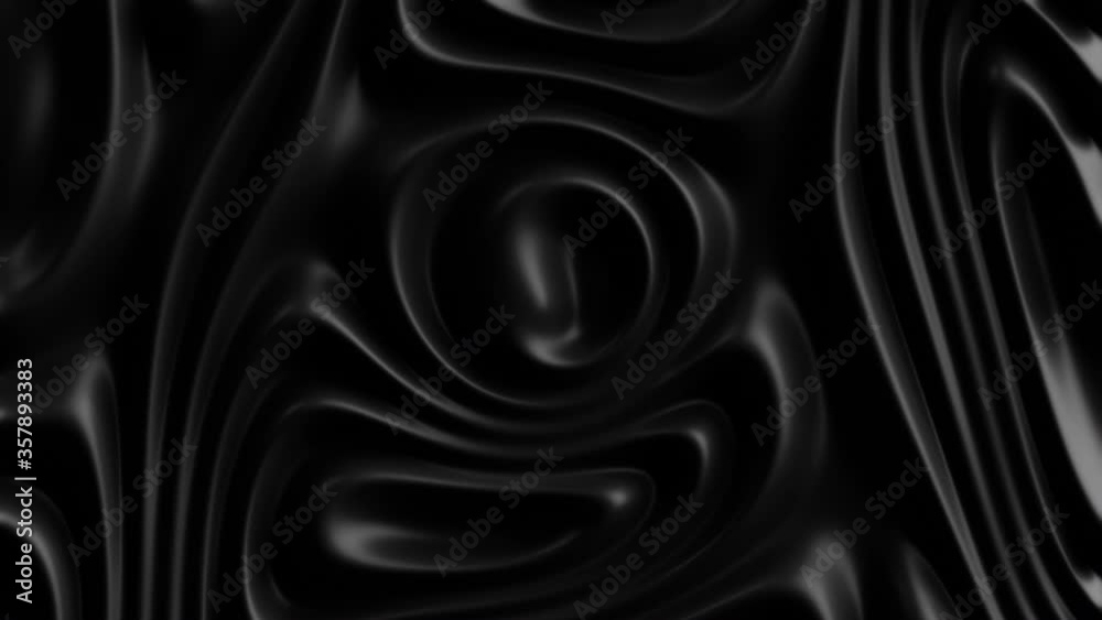 Aufkleber Black liquid wavy dynamic surface background. 3d seamless looped smooth surface animation with waves. 3D render.