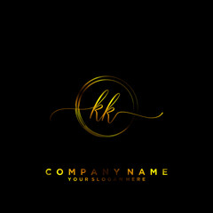 KK Initial handwriting logo vector