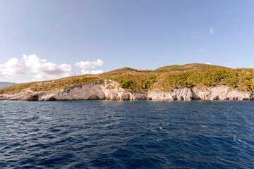 Fototapeta na wymiar View of blue sea and island