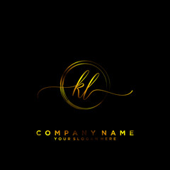 KL Initial handwriting logo vector