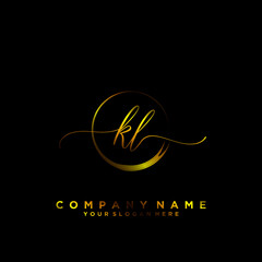 KL Initial handwriting logo vector
