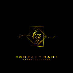 KZ Initial handwriting logo vector