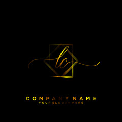 LC Initial handwriting logo vector