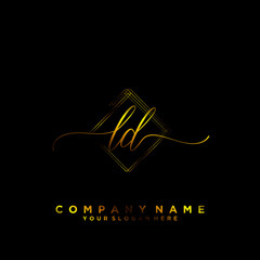 LD Initial handwriting logo vector