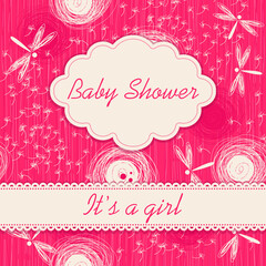 Birthday party and girl baby shower decor. Calligraphy lettering Baby shower. element for invitation design.