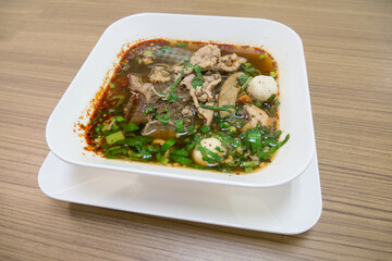 Thai style classic boat noodle